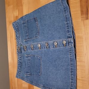 Brandy Melville Jean Skirt Front Buttons & Pockets